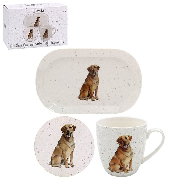 Labrador Mug, Coaster & Tray Gift Set