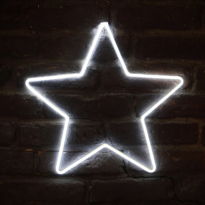 Noma 50cm White LED Neon Star