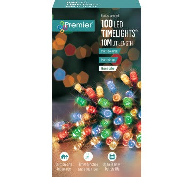 100 Multi Colour Outdoor Battery Lights