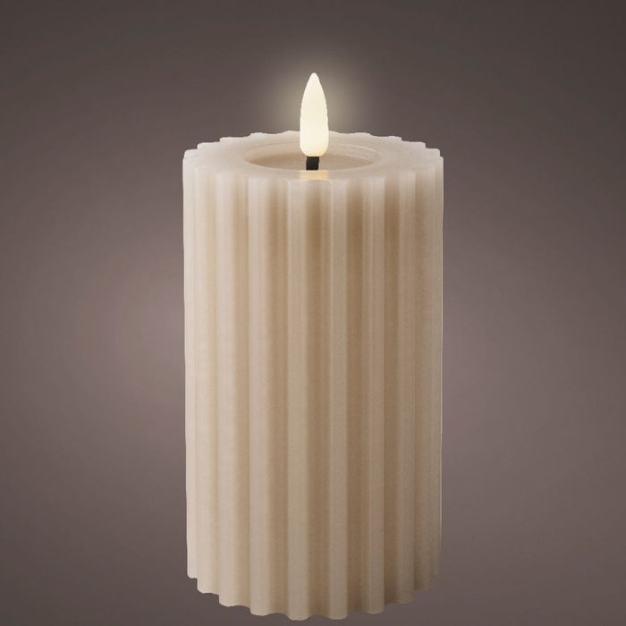 LED Carved Wax Wick Candle (Assorted Colours)
