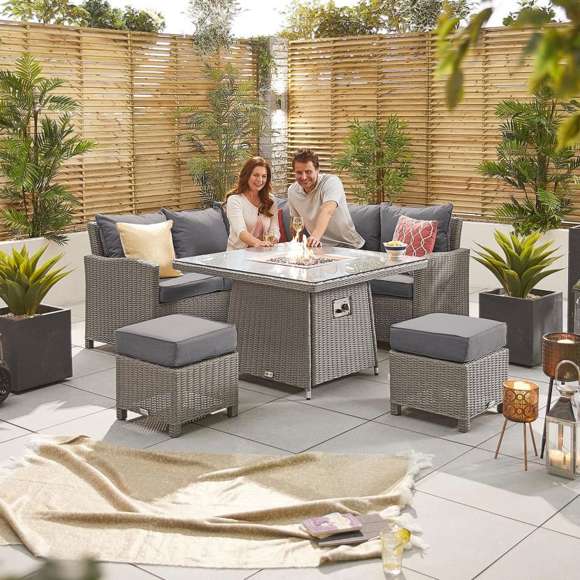 Ciara Compact Corner Set & Fire Pit Table Newbank Garden Centre