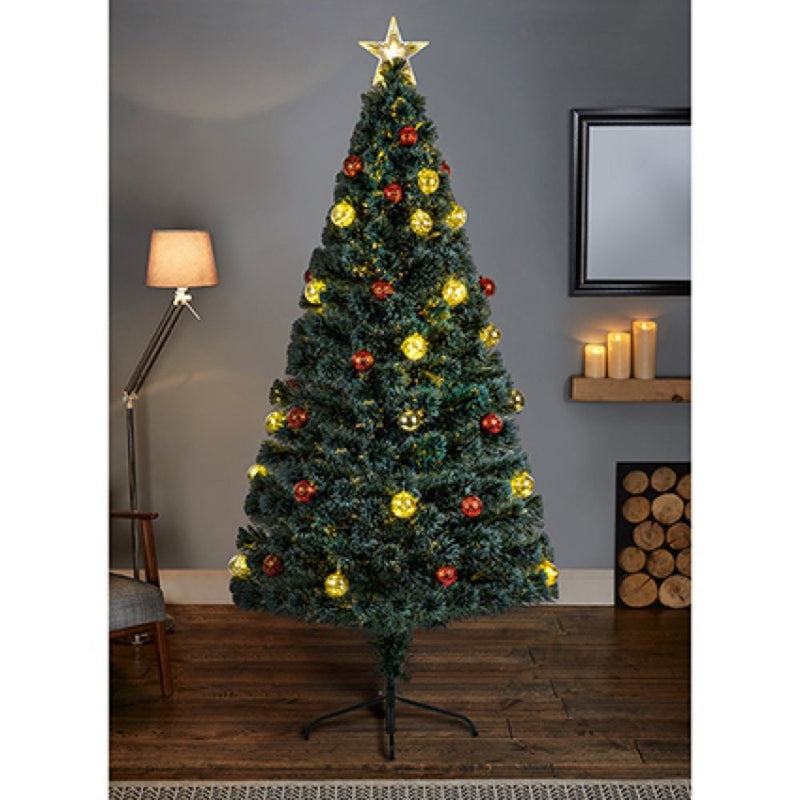 Premier 1.2m Bauble Fibre Optic Tree Christmas Tree