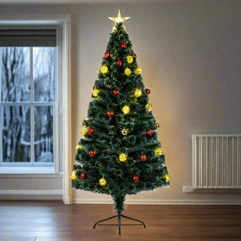 Premier 1.2m Bauble Fibre Optic Tree Christmas Tree