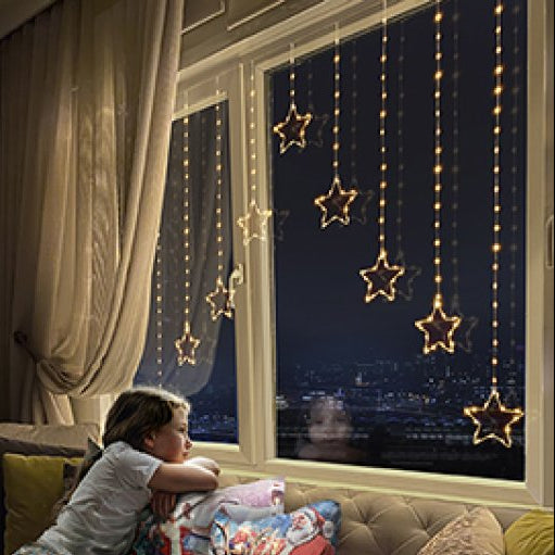 Premier 1.2m x 1.2m Warm White LED Star Curtain Light