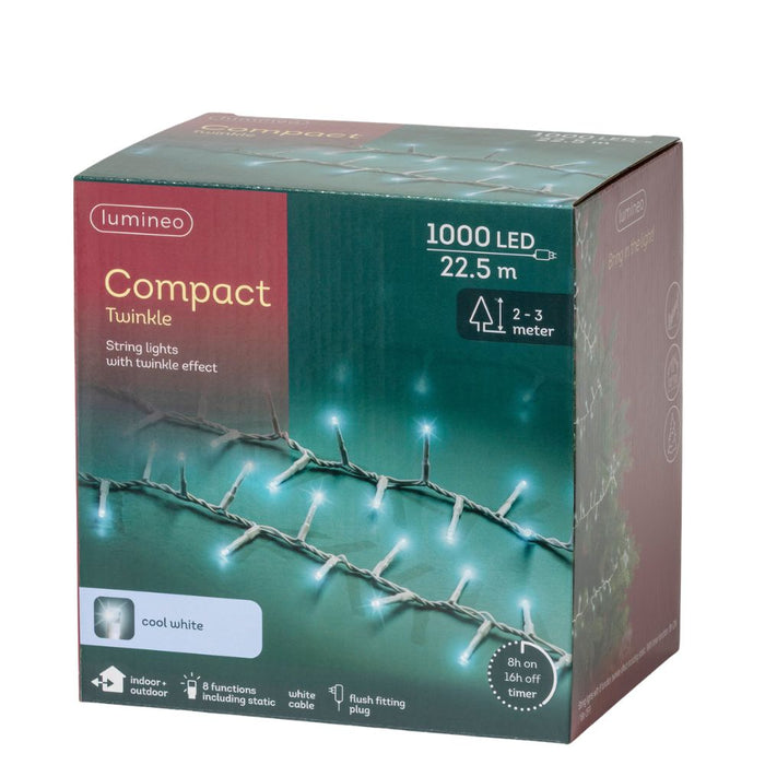 Lumineo 1000 LED Compact Lights Ice White - White Cable