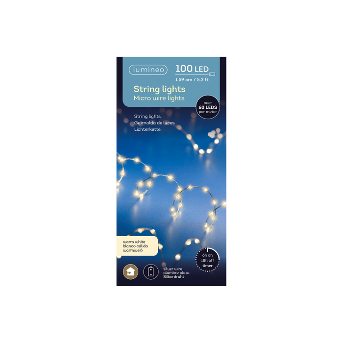 Lumineo 100 LED Extra Dense String Lights Warm White