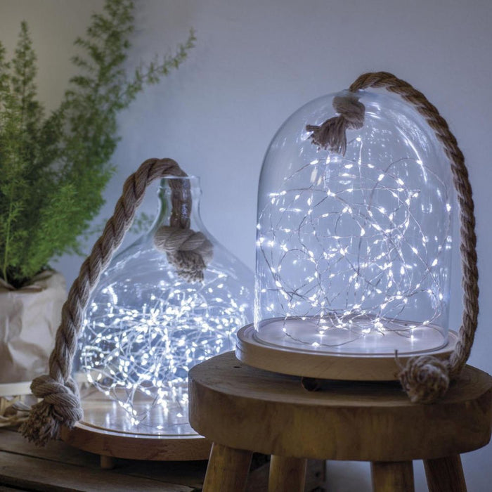 Lumineo 100 LED String Lights Ice White - Silver Wire