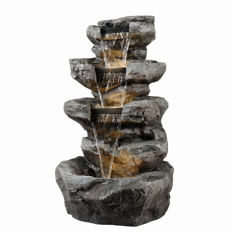 Lumineo 101cm Grey Rock Waterfall Water Feature