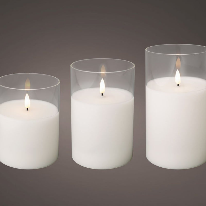 Lumineo LED Wick Candle White/Warm White 3 Pack