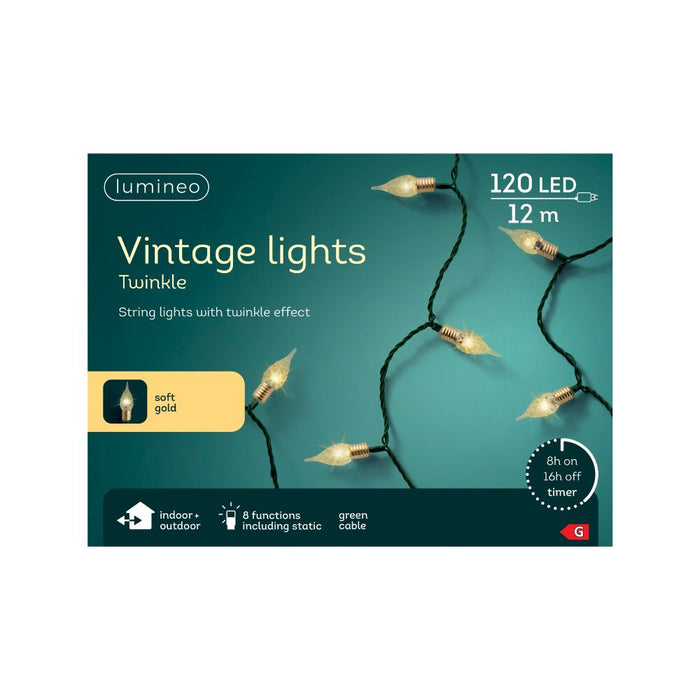 LED Vintage String lights With Twinkle Effect - Soft Gold