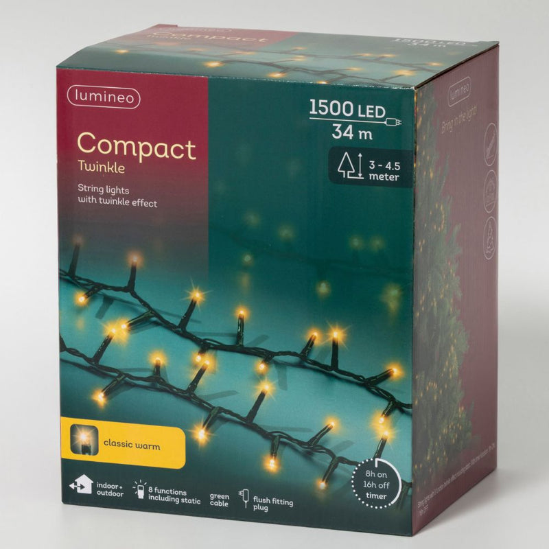 Lumineo Plug In Christmas Lights (Mains Powered) – Classic Warm LED String Lights