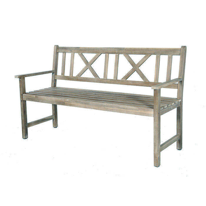 Cambridge Antique Grey 3 Seater Acacia Wood Bench