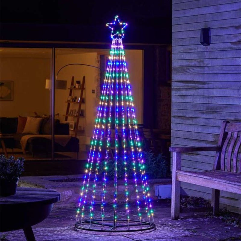 2.1m Pyramid Twinkle Tree - Multicolour