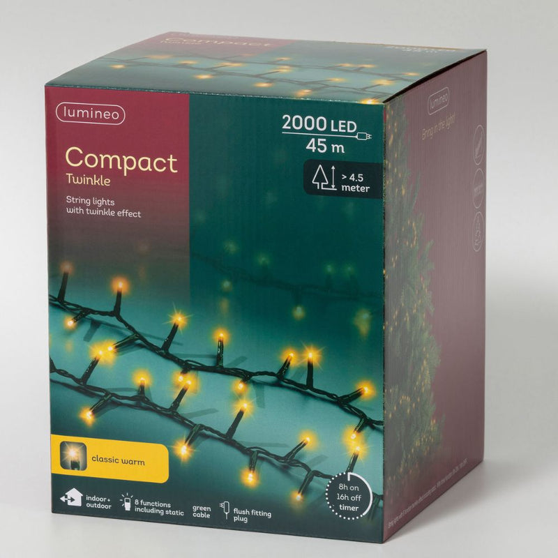 Lumineo Plug In Christmas Lights (Mains Powered) – Classic Warm LED String Lights