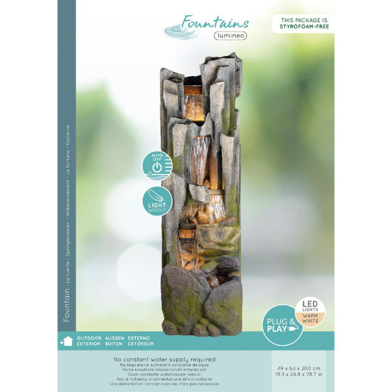 Lumineo Natural Rocks 200cm Water Feature