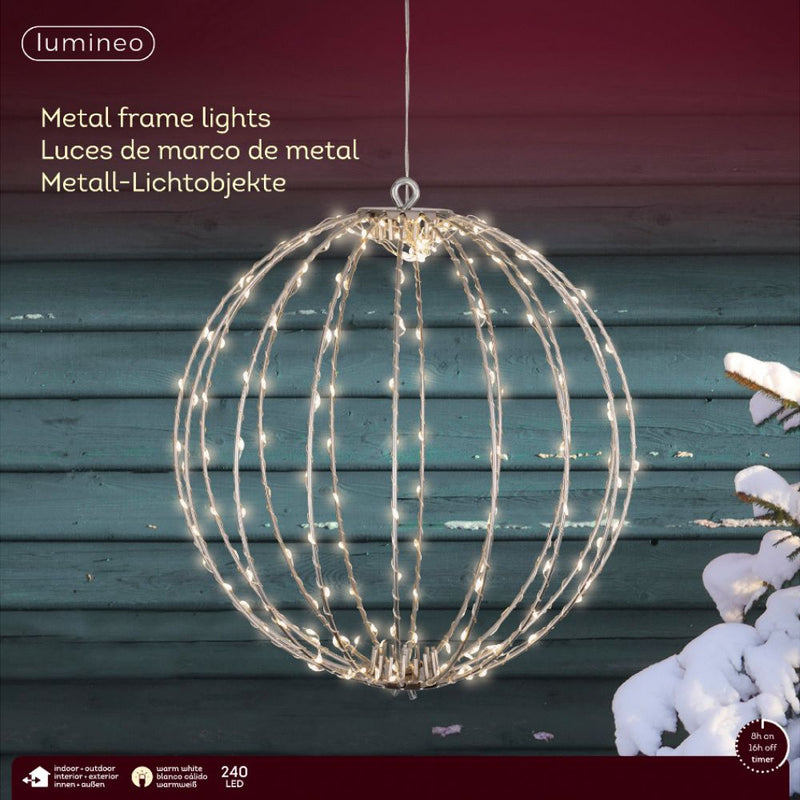 38cm Warm White LED Ball White Frame Light