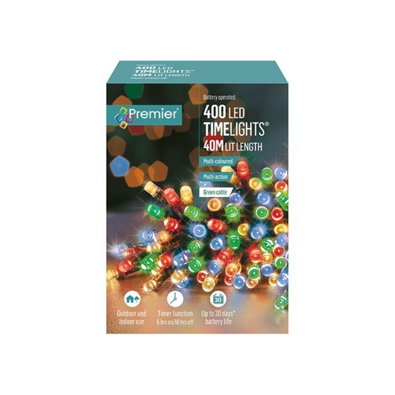 Premier Battery Operated Christmas Lights - Warm White LED String Lights