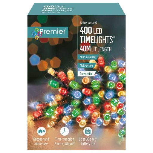 400 LED multi coloured battery lights