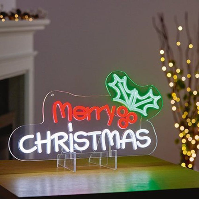 45cm Lit Merry Christmas Neon Sign