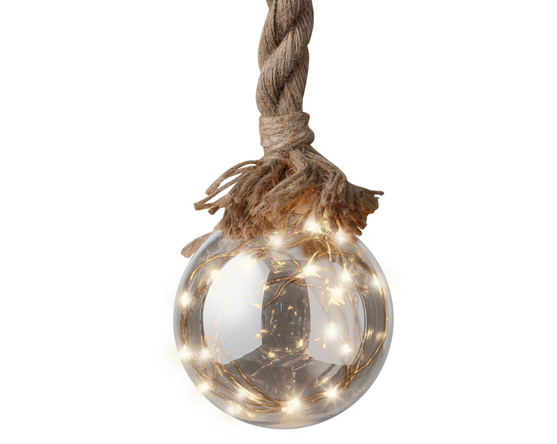 Micro Smokey LED Ball On Rope - Classic Warm