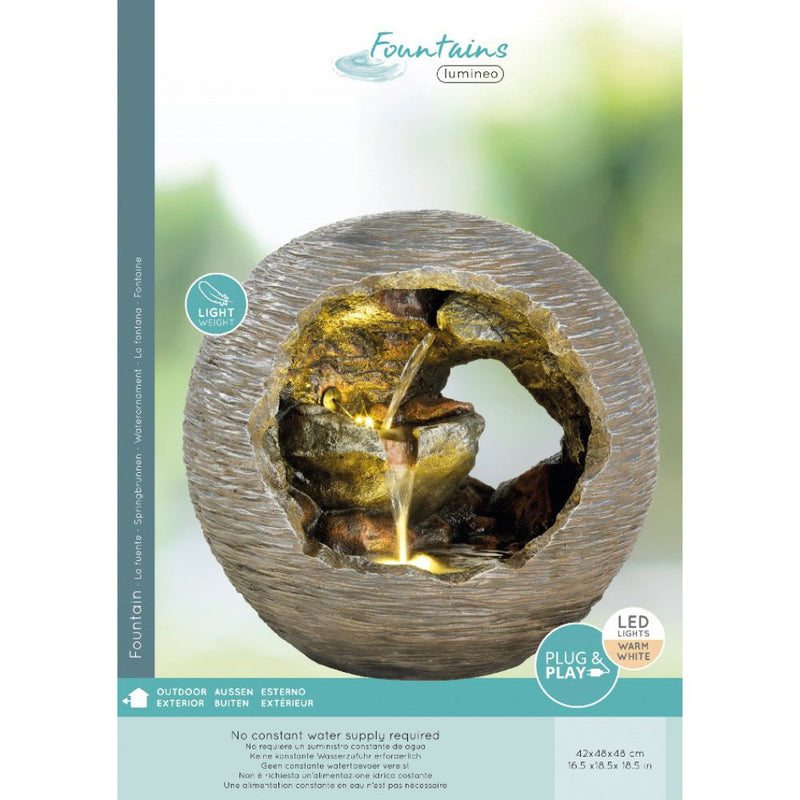 Lumineo 48cm Rock Cut Out Water Feature