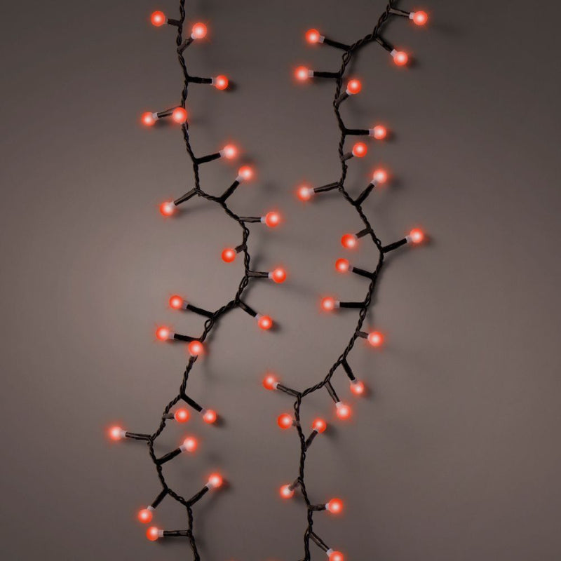 Lumineo Plug In Christmas Lights (Mains Powered) - Red 500 LED Cherry String Lights
