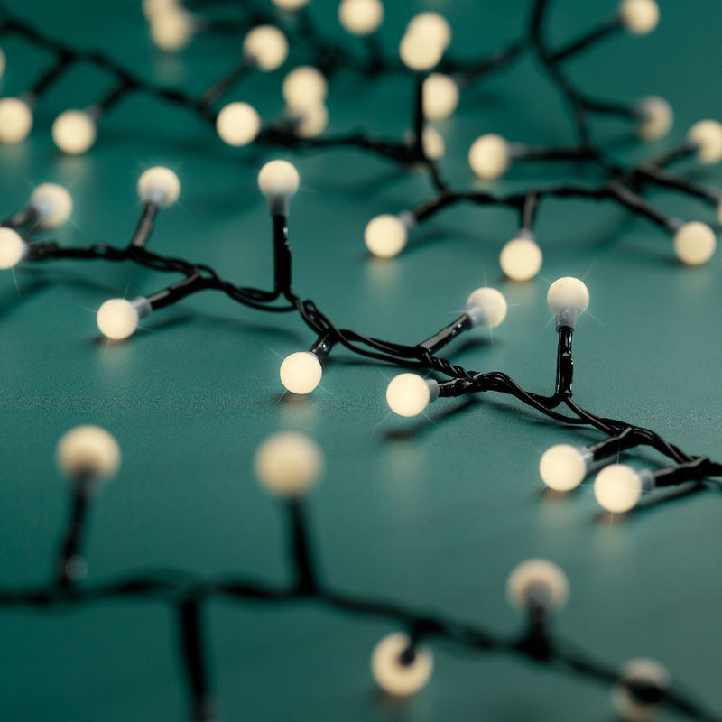 Lumineo Plug In Christmas Lights (Mains Powered) - Warm White 500 LED Cherry String Lights
