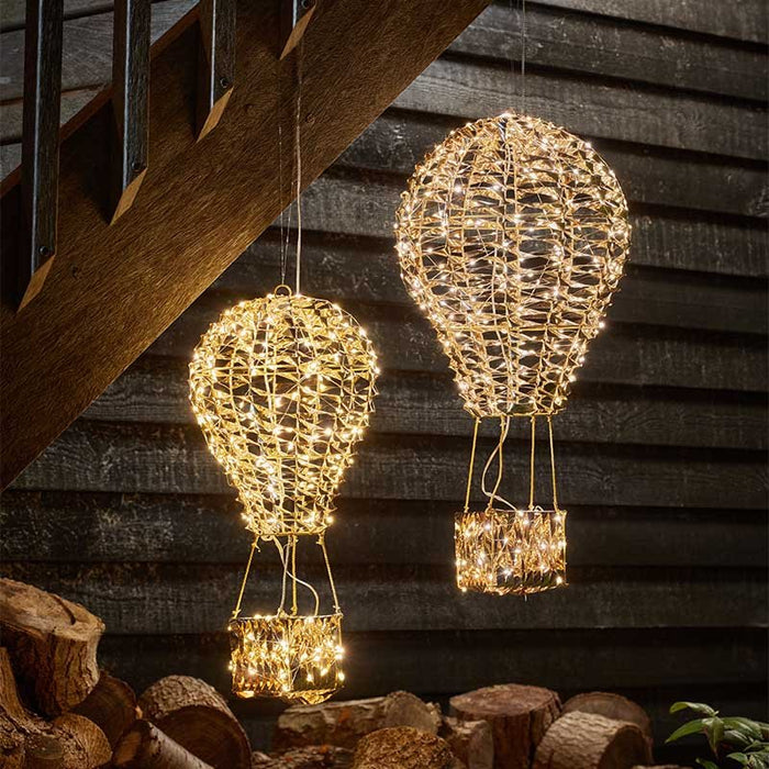 50cm LED Lit GoldTwist Hot Air Balloon