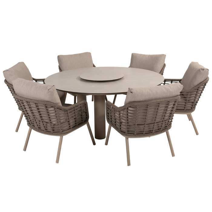 4 Seasons Outdoor 6 Seat Round Puglia Low Dining