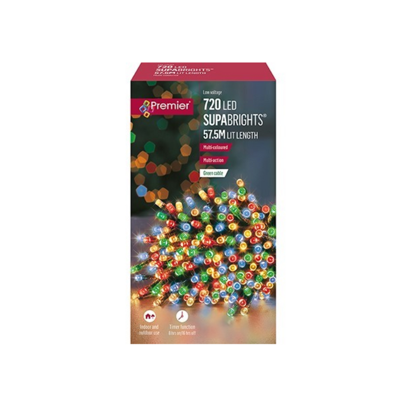 Premier Plug In Christmas Lights (Mains Powered) – Multicolour LED String Lights