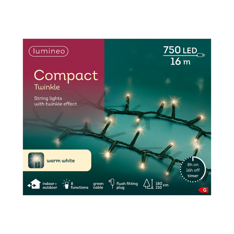 Lumineo Plug In Christmas Lights (Mains Powered) – Warm White LED String Lights