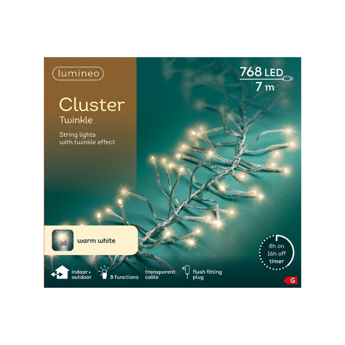 Lumineo LED Cluster Lights Warm White - Clear Cable