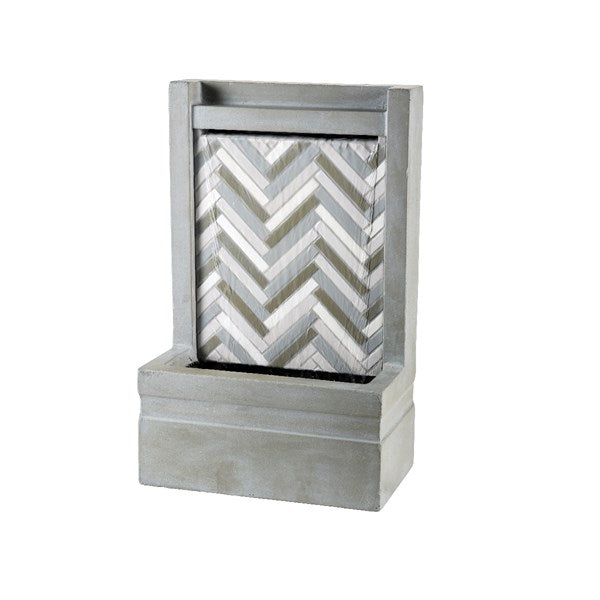 Lumineo Grey Mosaic Wall Water Feature 52cm
