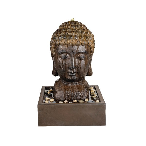 Lumineo Buddha Head Brown Water Feature