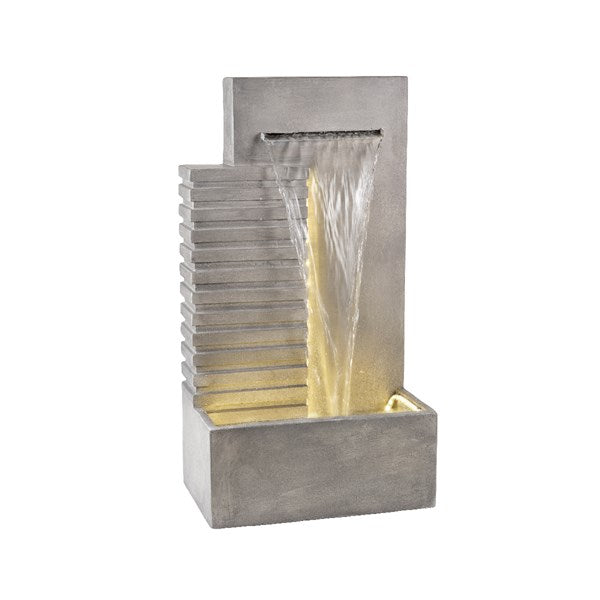 Lumineo Modern Grey Wall Water Feature 95cm