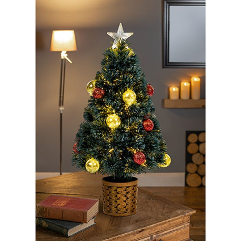 Premier 80cm Bauble Fibre Optic Christmas Tree