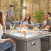 Ciara Compact Corner Set & Fire Pit Table With Family Gathered 