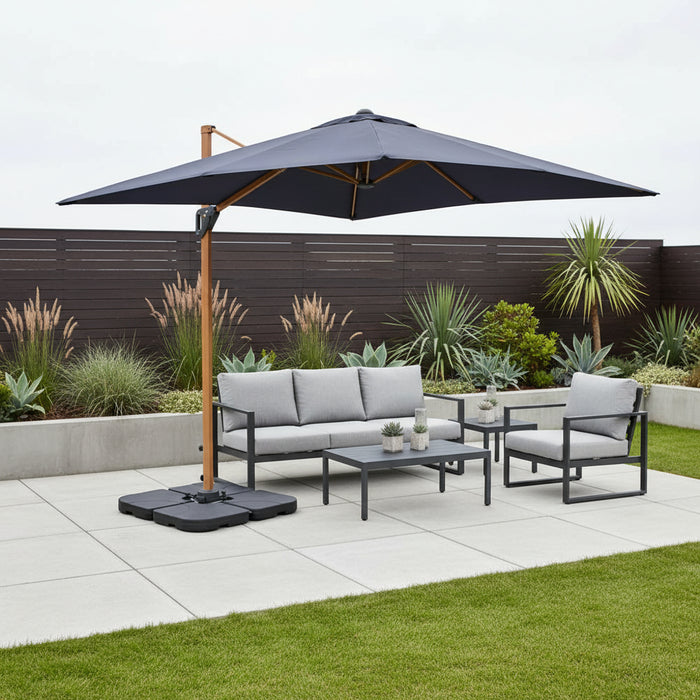 hartman patio umbrella Hartman Aegean Square 2.5m Cantilever Parasol — Newbank Garden Centre