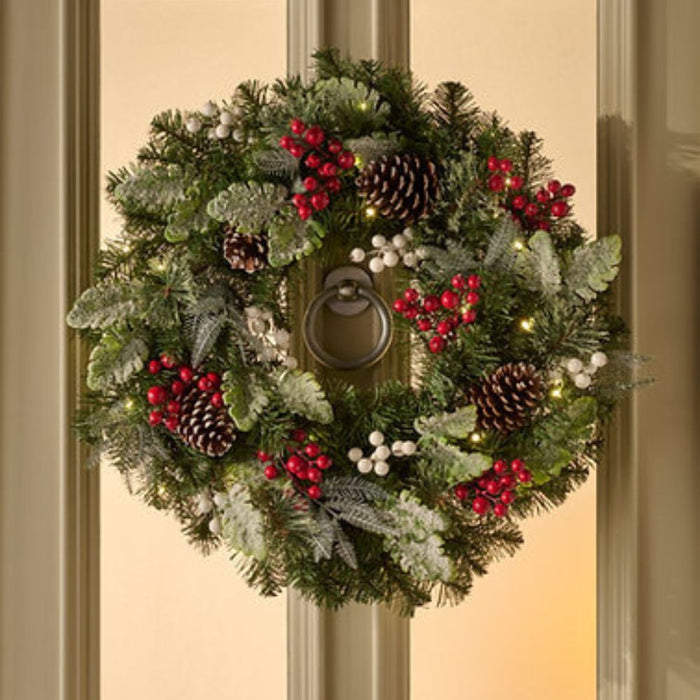 BOSK Argento 26” Wreath With LED's