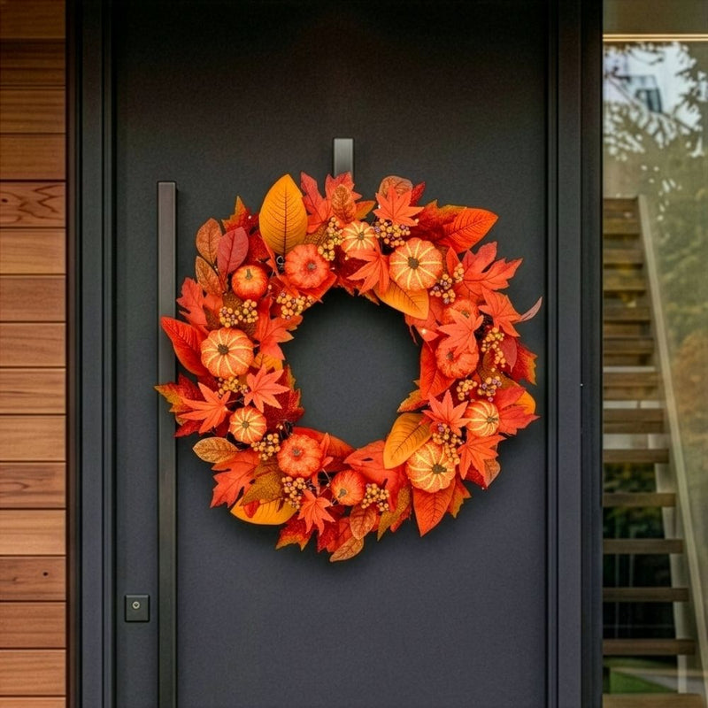 BOSK Pumpkin Orchard - 26" Wreath with 75 Warm White LED