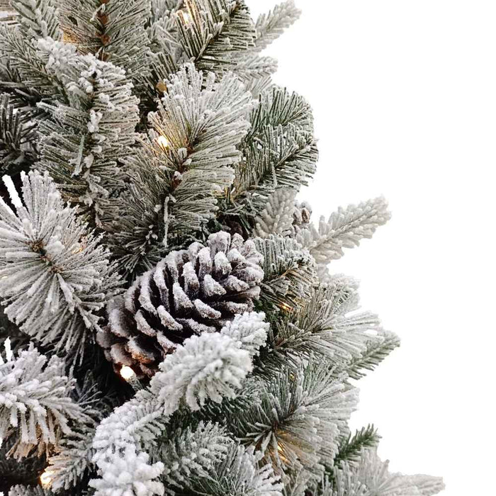 BOSK 4.5ft Snowy Winterfold Prelit Mini Artificial Christmas Tree