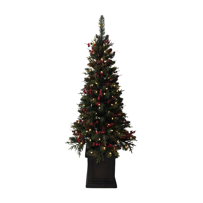 BOSK Berrybrook Potted 4.5ft Prelit Artificial Christmas Tree