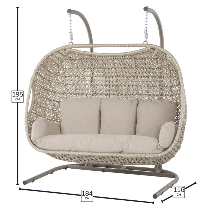 Bramblecrest Chedworth Sandstone Rattan Triple Hanging Cocoon