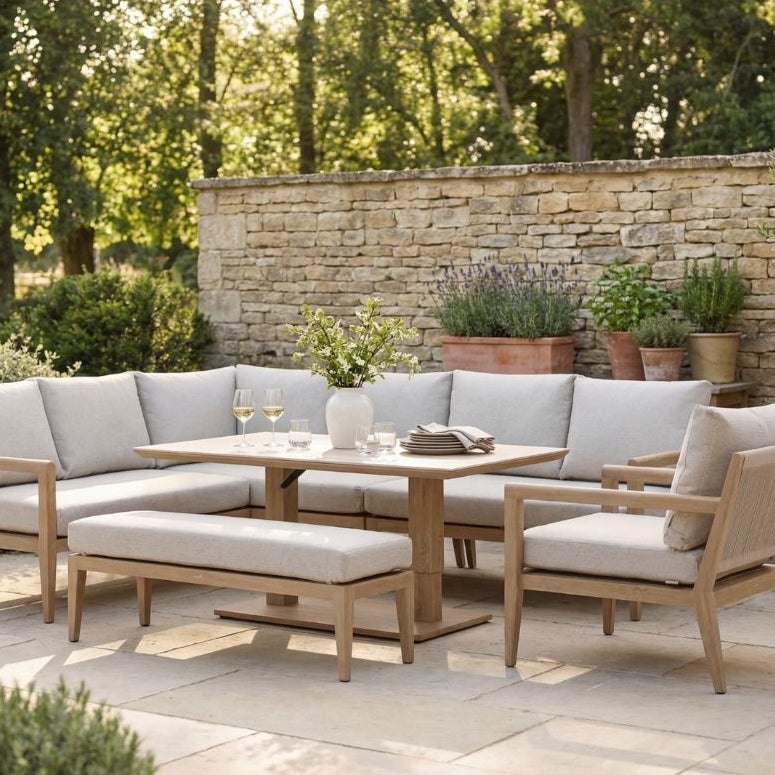 Bramblecrest Maine Corner Sofa Set with Height Adjustable Table