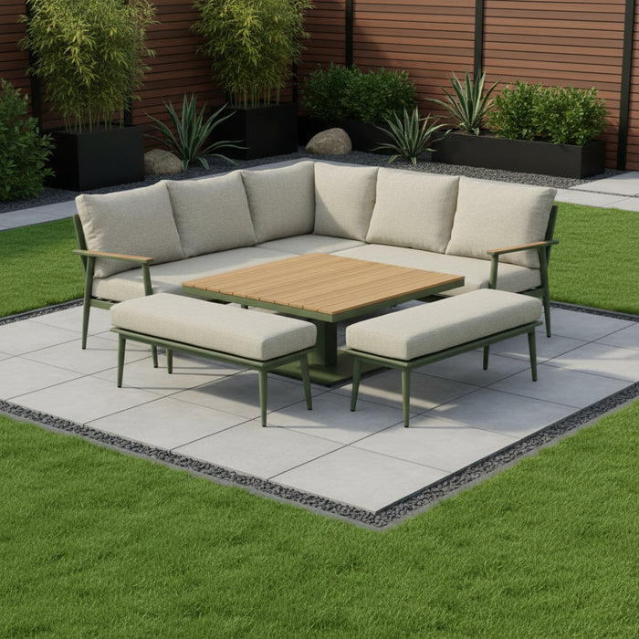 Bramblecrest Wisley Square Corner Sofa Set With Adjustable Table