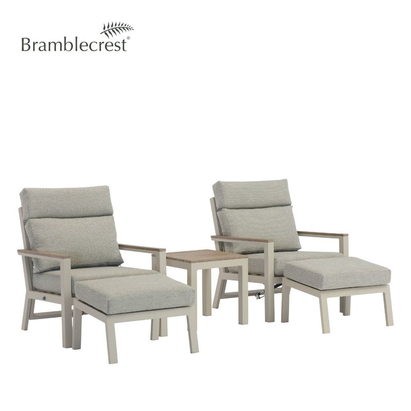 Bramblecrest Zurich 2 Reclining Sofa Chairs with Footstools