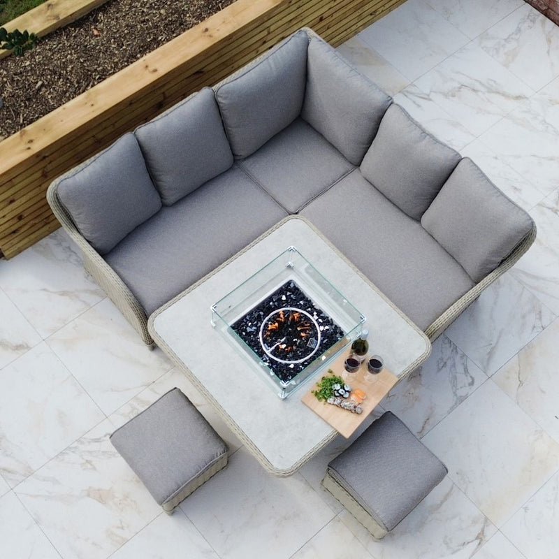 Supremo Cassano Oatmeal Mini Modular Set with Firepit Table