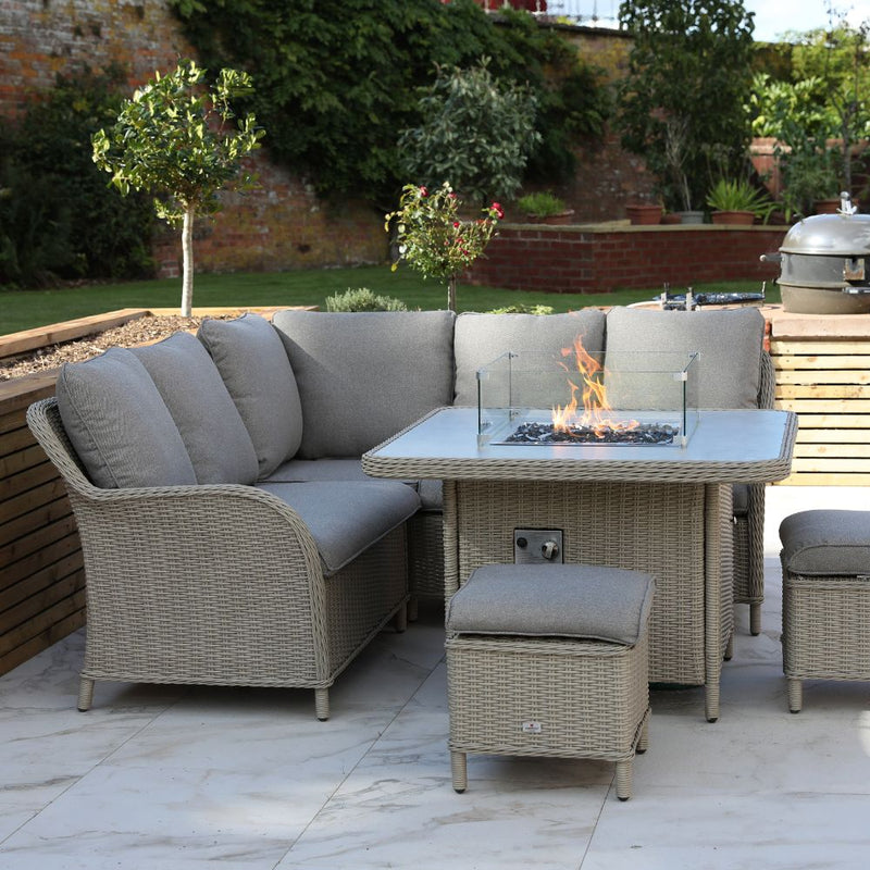 Supremo Cassano Oatmeal Mini Modular Set with Firepit Table