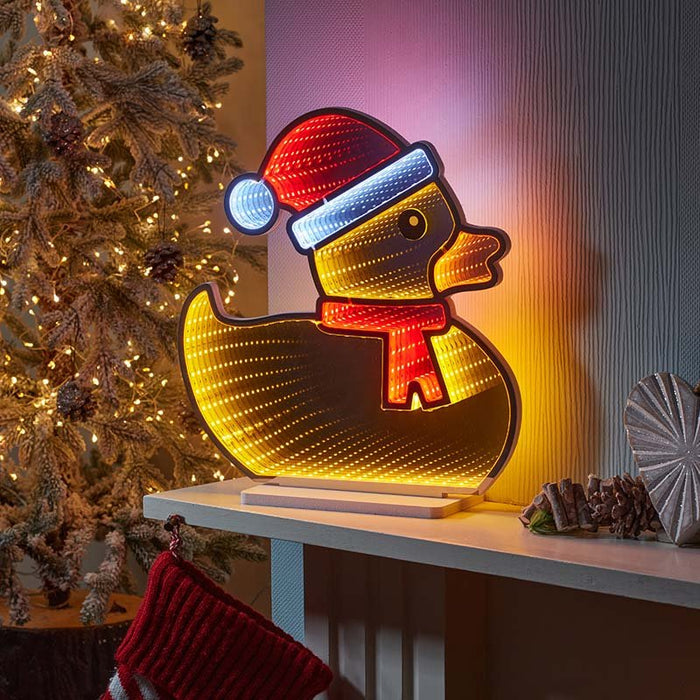 Christmas Duck Double Sided Infinity Mirror 35cm