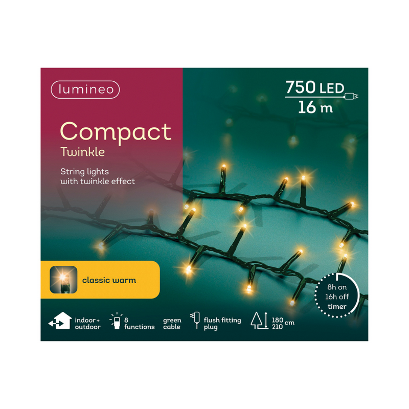 Lumineo Plug In Christmas Lights (Mains Powered) – Classic Warm LED String Lights